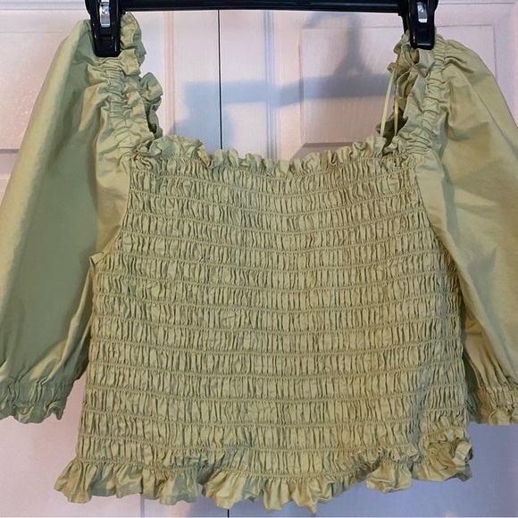 Levi’s lime green and coral short-sleeved cropped shirts sz s - Picture 3 of 6